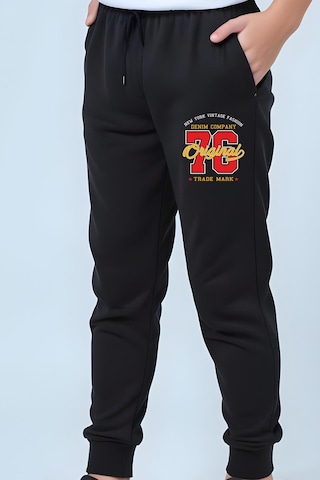 Panios Kids Original 76 Baskılı Erkek Çocuk Jogger Eşofman Altı Siyah