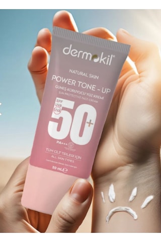 Dermokil Power Tone-Up Güneş Koruyucu Yüz Kremi SPF50+ 2 x 50 ML