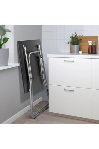 Ikea Siyah Zarif Yemek Masası - Katlanır Mutfak Masası