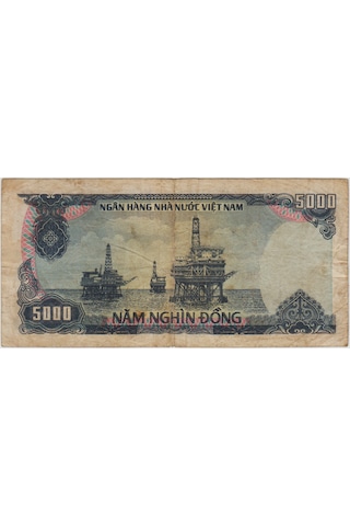 Vietnam 5000 Dong 1987 Ho Chi Minh Portreli. Temiz.