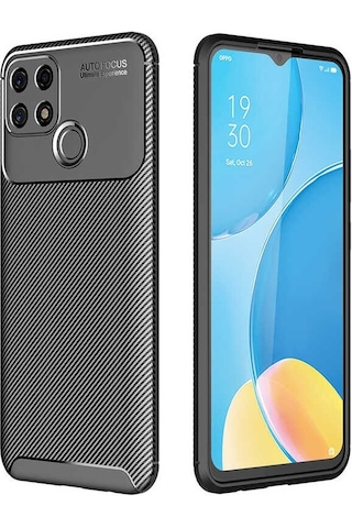 Apsuwa Oppo A15 Kılıf Negro Karbon Fiber Silikon