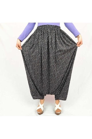 Özözkanlar Çiçekli Yöresel Menekşe Aşağıdan Ağlı Kadın Şalvar Çok Renkli