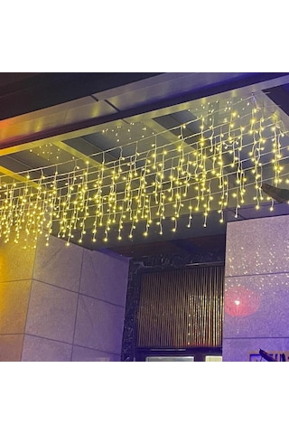 3 Metrelik Sarkıt Led Işık, 96 Ledli, Günışğı Fişli Eklenebilir Model Yılbaşı Perde Led Işığı