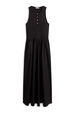 Tommy Hilfiger Gold Button Poplın Mıx Dress Kadın Siyah Elbise - Ww0ww49628