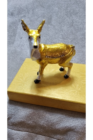 Zirkon Taşlı Emaye Ceylan Biblo Kutu 001