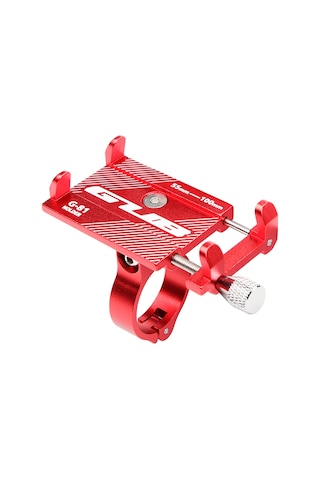 Qingmipy Gub G-81 Aluminyum Bisiklet Telefon Tutucu - 55-100mm Genişlik Uyumlu, 4 Kilitleme Penciği, Kırmızı