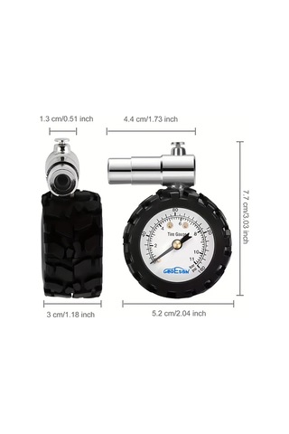 Boatshop1 Siyah 160psı Mekanik Bisiklet Lastik Basıncı Ölçer Analitik Kadranlı Dayanıklı Dağ Ve Yol Bisikletleri İçin Taşınabilir