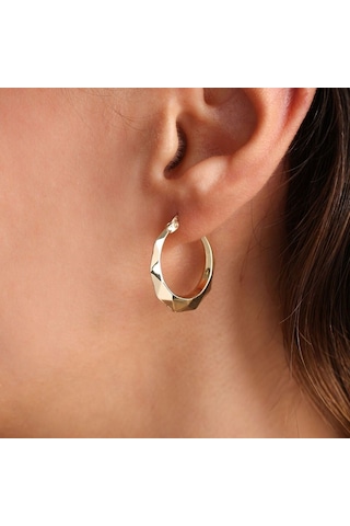 Sembol Gold Altın Halka Küpe 2.2 CM