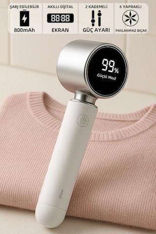 Mioji Mio Lr6 Dijital Gösterge 800mah Kablosuz Tüy Tiftik Makinesi - Beyaz