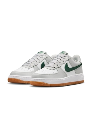 Nike Air Force 1 Af1 Gs Leather Unisex Sneaker Green Swoosh Hakiki Deri Günlük Spor Ayakkabı Beyaz Açık Yeşil Yeşil