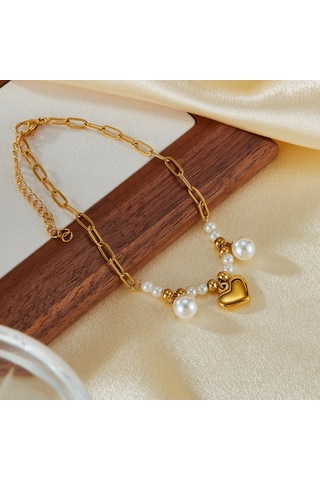 Sones Opk Gz202 Paslanmaz Çelik Aşk İnci Bileklikler Altın