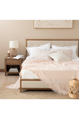 Marfa Çift Kişilik Pike 200x220 Cm Pudra