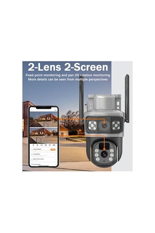 6mp Solar Güneş Panelli Güvenlik Kamerası Sim Kart Destekli Dahili Batarya Hareket Algılama Alarm