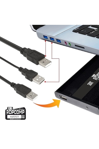 Ropcomp Harici Hdd Power Data Kablosu Usb Y