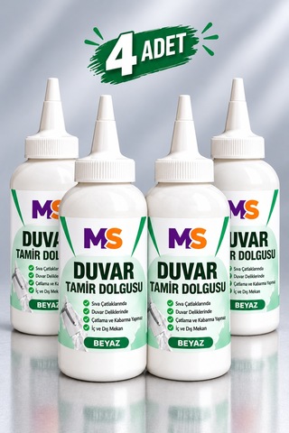 4 Adet Hazır Duvar Tamir Dolgusu Beyaz 220 Gr Macunu Zemin Alçı Sıva Çatlak Boşluk Onarıcı Giderici 1 KG