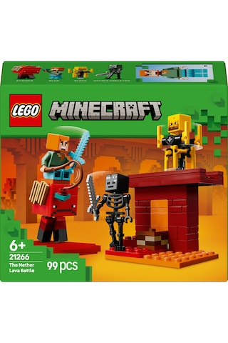 LEGO® Minecraft® Nether Lav Savaşı 21266 - 6 Yaş ve Üzeri Macera Oyunları Seven Çocuklar için Yaratıcı Oyuncak Yapım Seti (99 Parça)