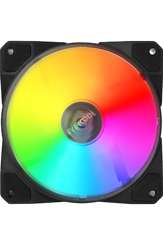 Evercool F12 38cfm 1200rpm 12cm Rainbow 3p+4p Molex Soketli Siyah Kasa Fanı