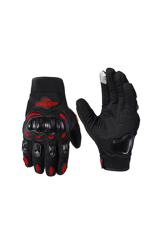 Xindoker Bsddp Rh-a0136 Motosiklet Eldiveni - Tam Parmak Dokunmatik Ekran, Çarpma Koruma, Kaymaz Önleme Ve Şok Emici Tasarım Kırmızı M