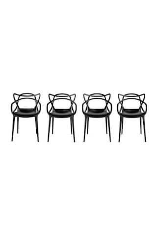 Masters Sandalye 4 Lü Set Ikonlara Saygı Duruşu, 2013 Red Dot Design Award Siyah