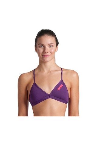 Arena Team Swim Top Tie Back Solid Kadın Mor Yüzücü Bikini Üstü 004768930 Mor