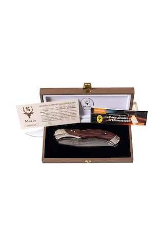 Muela Gl 9,5cm Kingwood Sap Damascus Kamp Çakı Çok Renkli