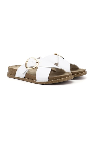 Gönderir Gönderi R Kadın Beyaz Çapraz Bantlı Hakiki Deri Terlik Dyza83042017 Bej - Beyaz - Kırmızı