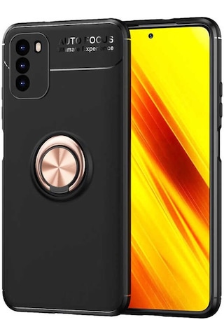 Xiaomi Poco M3 Kilif Lens Yüzüklü Miknatisli Silikon Kapak 483912639