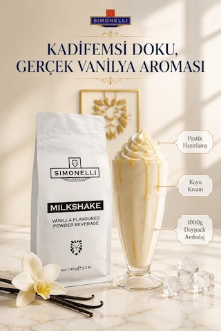 Simonelli Vanilya Aromalı Toz Milkshake Karışımı 1 KG