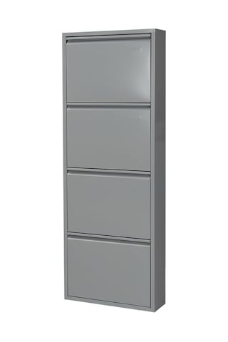 Kaser Metal 4'Lü Metal Ayakkabılık Gri