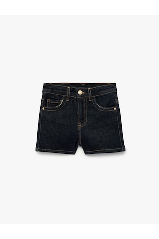 Koton Pamuklu Cepli Denim Şort Koyu İndigo 6skg40109ad Koyu Indigo