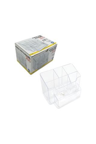 Ark Masaüstü Kalemlik Şeffaf 6 Bölmeli Organizer Kod:766