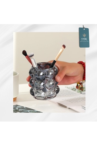 Bubble Cam Bardak & Mumluk & Fırça & Uçlu Kalem Tutucu & Kalemlik Füme