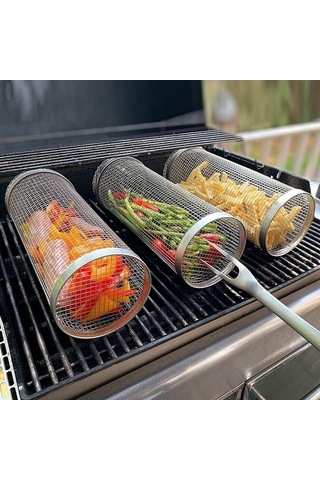 Fortunelane Büyük Boy 30cm Kamp Izgarası - Dayanıklı Dış Mekan Barbekü Ağı