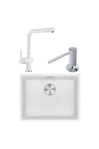 Franke Maris Mrg 110-52 Granit Eviye + Active Plus 2.0 Armatür + Bianco Sıvı Sabunluk Set 3'lü