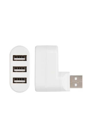 Yaozixa 3 Port Usb 2.0 Mini Hub Dönen Tasarım, Geri Uyumlu, Slim Ve Kompakt Beyaz