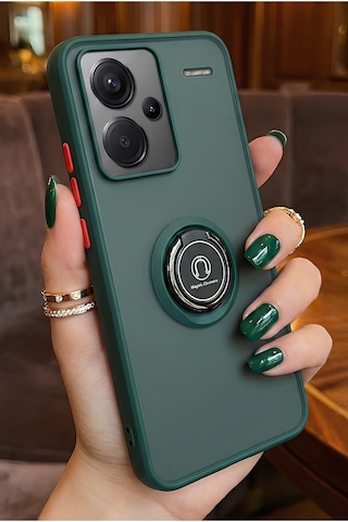 Xiaomi Redmi Note 13 Pro Plus İçin Kamera Korumalı Yüzüklü Kılıf - Leke Tutmaz Mat Ve Dayanıklı Yapı