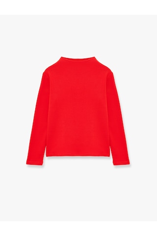Koton Dik Yaka Modal Karışımlı Uzun Kollu Slim Fit Tişört Kırmızı 7wkg10187ak