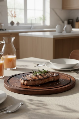 Presy - Ahşap Sunumluk Servis Tabağı Sunum Tepsisi 28,5 cm