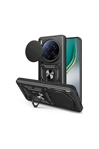 Tecno Camon 40 Premier 5g Kılıf Magnetik Standlı Sürgülü Kamera Korumalı Tpu Tank Kapak
