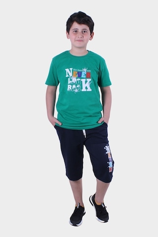 Fyk Kids Erkek Çocuk Alt-üst Kapri-tişört Takım Yeşil