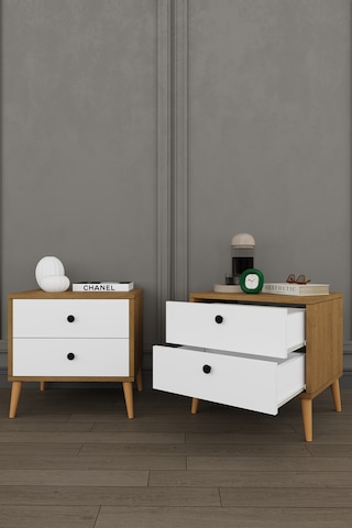 Yatak Odası Takımı 5 Parça %100 Mdf Gardırop Şifonyer Makyaj Masası Komodin Ytk03 Beyaz - Karına