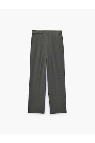 Koton Viskon Karışımlı Normal Bel Cepli Straight Fit Pantolon Gri 7wak40020pw
