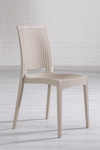 6 Adet Rattan Cappucino Sandalye / Balkon-bahçe-teras Bej