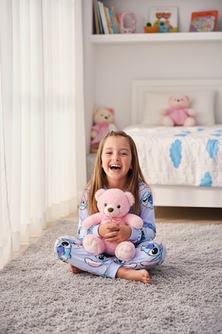 %100 Pamuk Mavi Çizgi Filmli Kız Çocuk Pijama Takımı Mavi