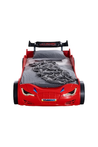 Arabalı Yatak, Süpers Bazalı Rüzgarlıklı Arabalı Yatak, Ledli - Kırmızı 1 Adet Comfort Yatak