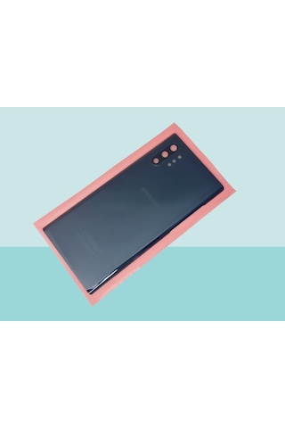 Tkgz Samsung Galaxy Uyumlu Note 10 Plus Arka Kapak Batarya Kapağı Cam Full Lensli - Siyah Çok Renkli