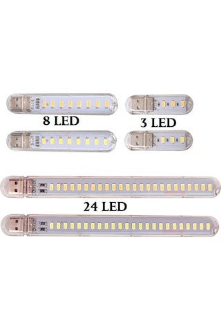 Unichrome 5730 SMD 3 Led Beyaz Işık Taşınabilir Mini USB Beyaz