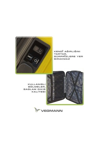 Vegmann Tartılı Scavel Sarı Büyük Boy Valiz Sarı