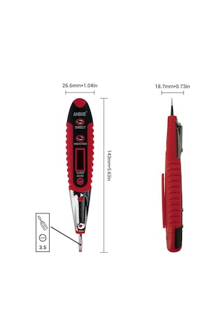 Singree Aneng Vd700 Çok Fonksiyonlu Elektrik Test Kalemi - Ac/dc, Kırık Nokta Tespiti, Led Fenerli Pil Dahil Değil Kırmızı