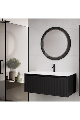 Denko Belgrad 101 Cm Antrasit Banyo Dolabı Takımı Antrasit